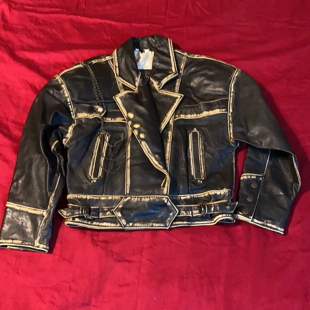 Vintage 80s Lloyd’s Distressed Leather Jacket NWOT